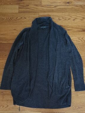 Barefoot Dreams CozyChic Lite Open-Front Cardigan in Charcoal